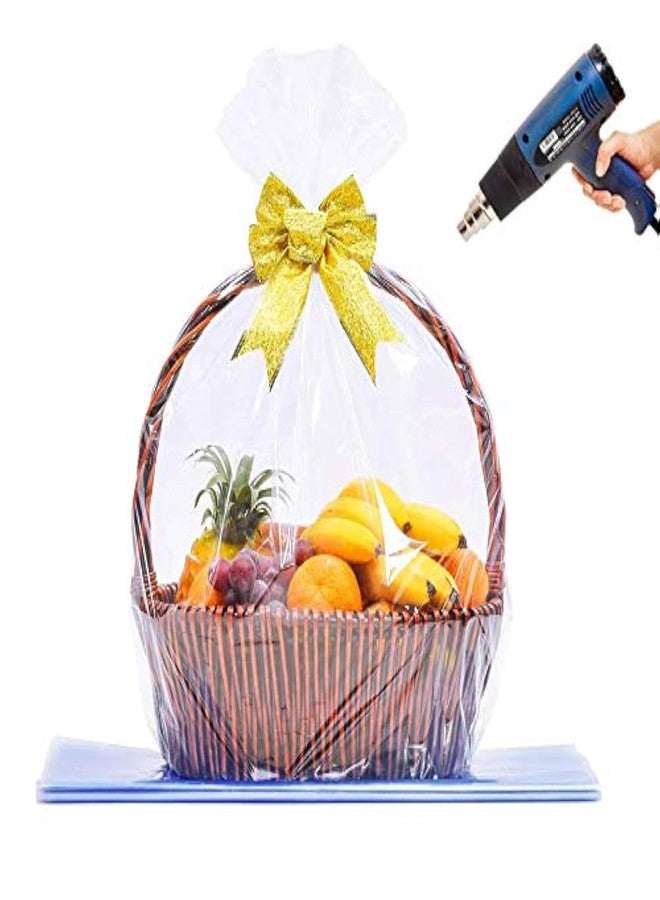 LazyMe Shrink Wrap Bags, Extra Large Jumbo Shrink Bags Cellophane Wrap for Gift Baskets, 35x44 Inch (5 pcs, XL) - Image 1